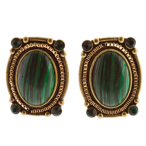 Wholesale earrings green marble cabochons
