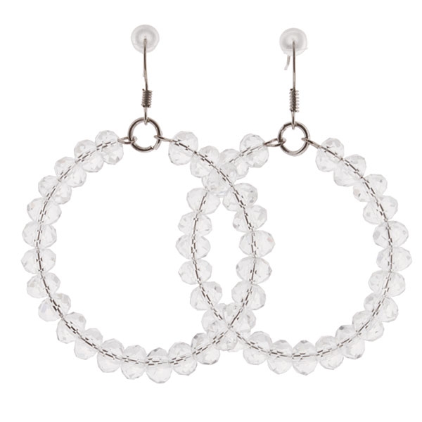 Wholesale inch hoop earrings crystal beads