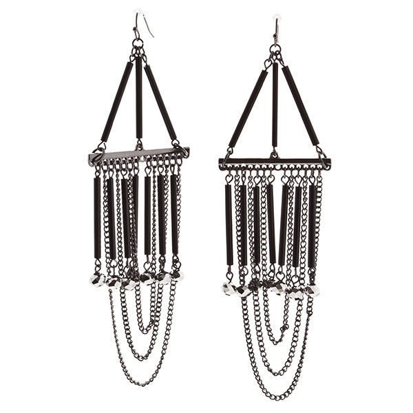 Wholesale dangling earrings silver finish chandelier