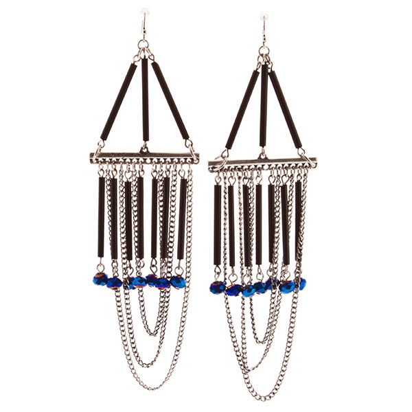 Wholesale dangling earrings silver finish chandelier