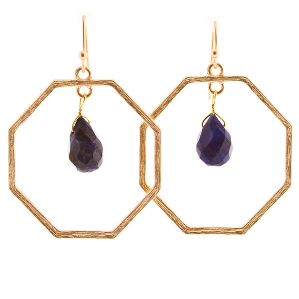 Wholesale earrings gold hoop drop natural stone
