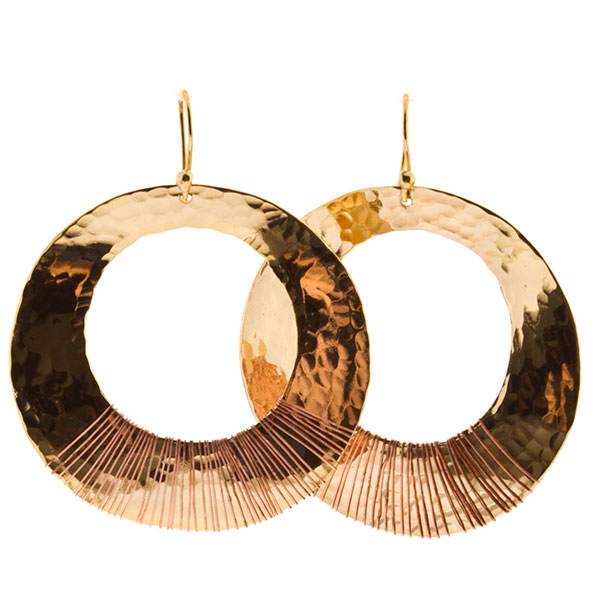 Wholesale gold brushed hoop earrings