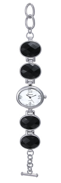 Wholesale black Faceted Crystal Watch w Mother Pearl Toggle Watch Head approx L