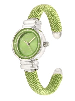 Wholesale petite lime green watch w polished silver Watch Head approx L W Diamet