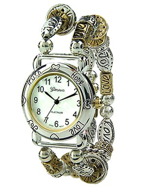 Wholesale love Joy Hope Truth Inscriptions Band Watch Head Polished Silver Gold