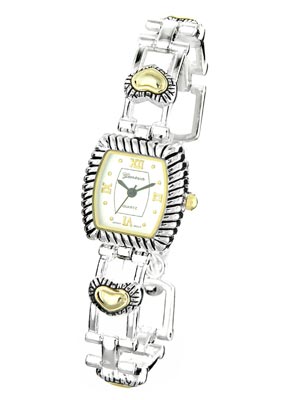 Wholesale two Fashion Watch has Heart Decorations Band Polished Gold Silver Tone