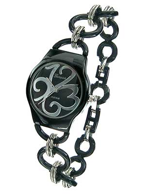 Wholesale fashion Watch Black Metal Hoops Joined Polished Silver Hoops Black Mat