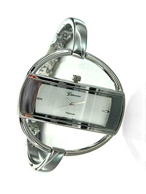 Wholesale mod Polished Silver Metal Band Watch Brushed Silver Dial Polished Silv