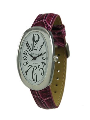 Wholesale purple Genuine Leather Band Fashion Watch Polished Silver Watch Head W