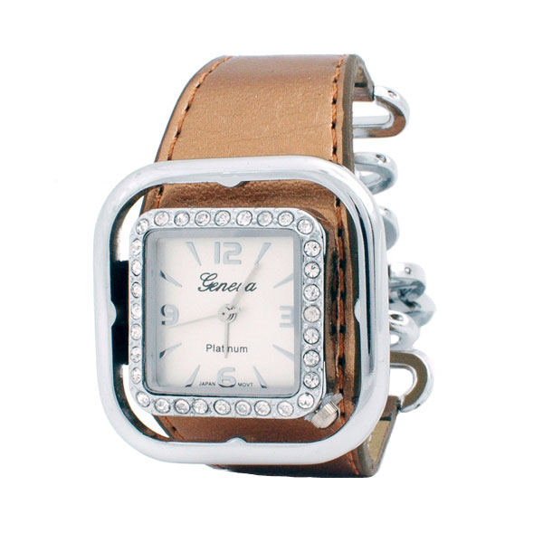 Wholesale simulated leather band watch adjustable band