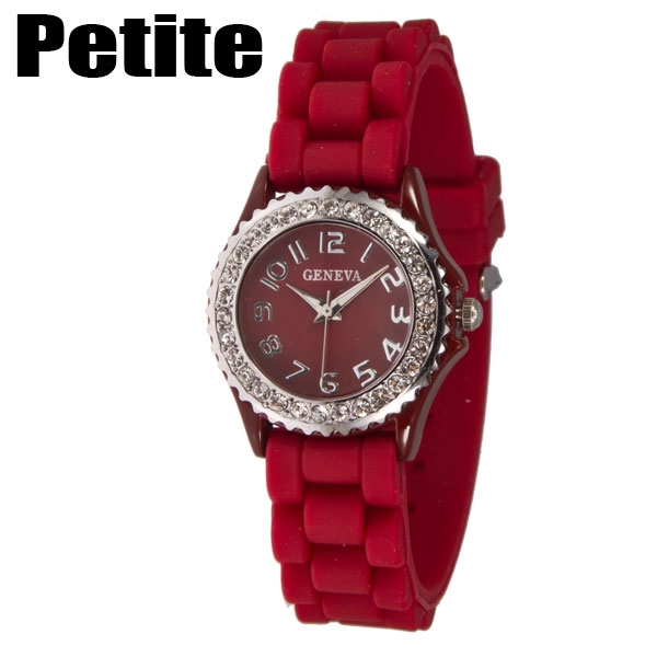 Wholesale pETITE Silicone stone rubber watch band crystal rhinestones surroundin