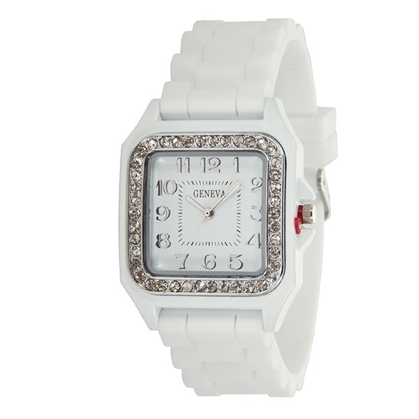 Wholesale lARGER Silicone stone rubber watch band crystal rhinestones surroundin