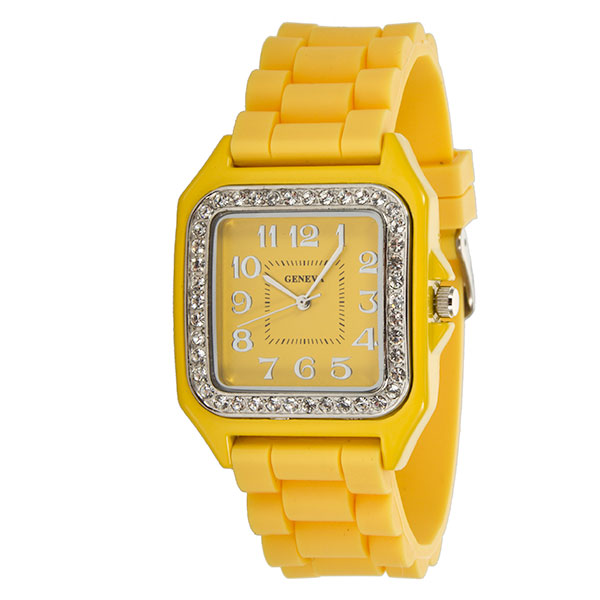 Wholesale lARGER Silicone stone rubber watch band crystal rhinestones surroundin