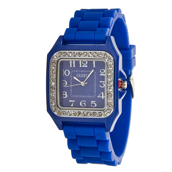 Wholesale lARGER Silicone stone rubber watch band crystal rhinestones surroundin