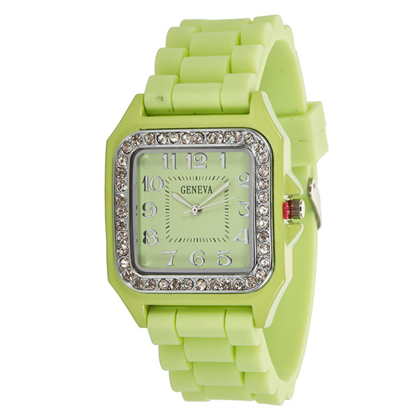 Wholesale lARGER Silicone stone rubber watch band crystal rhinestones surroundin