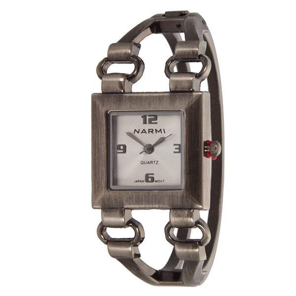 Wholesale pewter hinge band watch square silver inlay