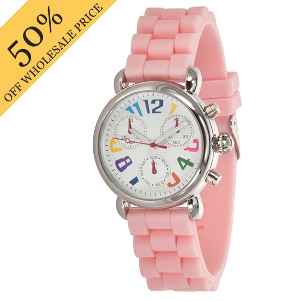 Wholesale light pink silicone watch whimsical measuring inches diameter watch di