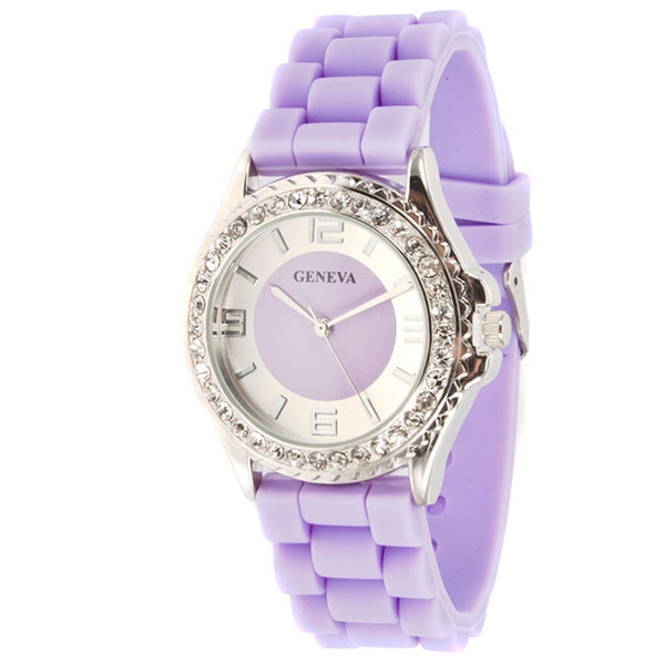 Wholesale lavander silicone watch chrome detail like colors inch surrounding fra