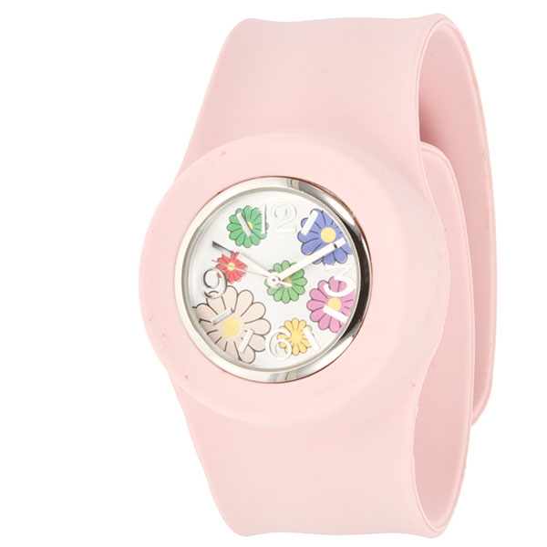 Wholesale large light pink snap watch snaps wrist quick pop interchangeable flor