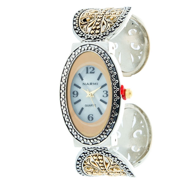 Wholesale silver gold ornate watch oval