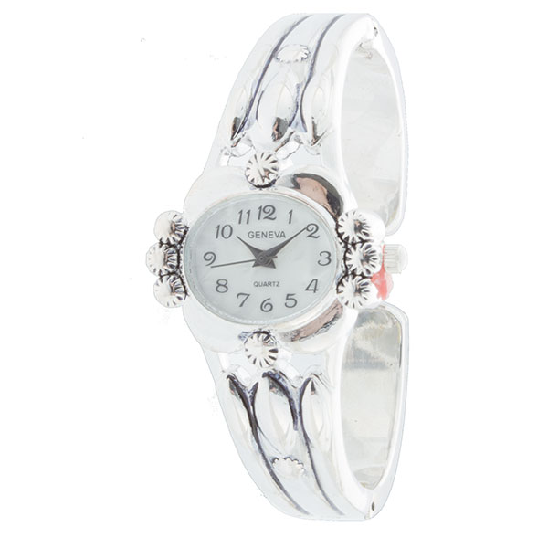 Wholesale silver cuff band watch ornate