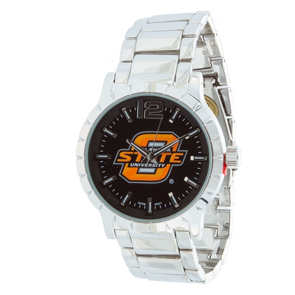 Wholesale collegiate watches MEN Silver band O STATE logo watch