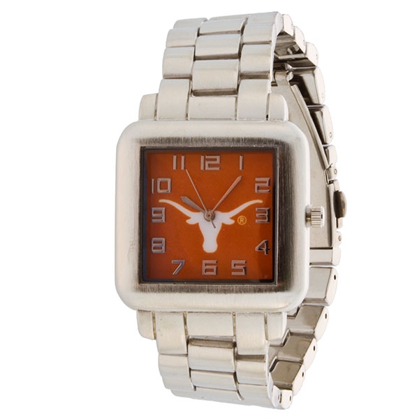 Wholesale collegiate watches MEN Silver band University Texas logo watch