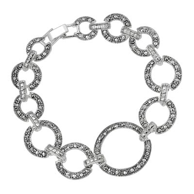 Wholesale designer Inspired Fashion Bracelet Polished Silver Circle Simulated Ma