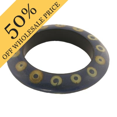 Wholesale navy Blue Fashion Bangle Inlaid Wood Approx W