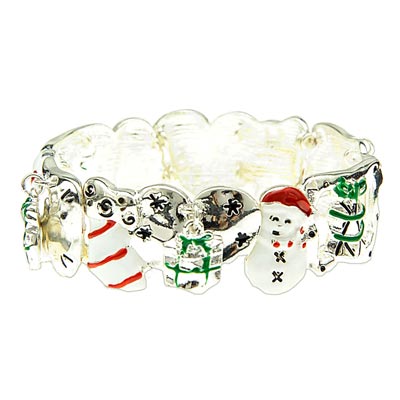 Wholesale stockings Snowmen Hearts Candy Canes Bell Charms Christmas Stretch Ban
