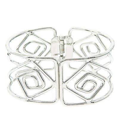Wholesale mod Polished Silver Bangle Bracelet Spring Hinges Lead Compliant Brace