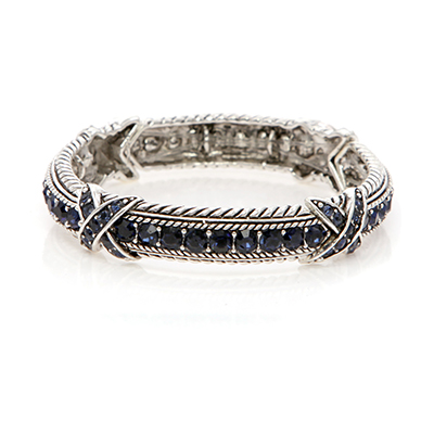 Wholesale polished Silver Bracelet Rope Designs Faceted Dark Blue CZs Lead Compl