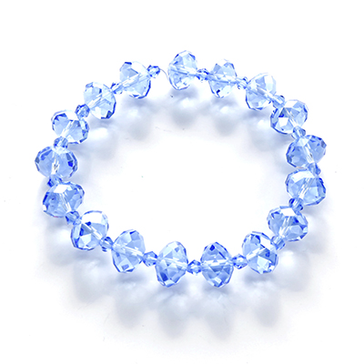 Wholesale light Blue Glass Cuts Stretch Band Bracelet Bracelet Approx W