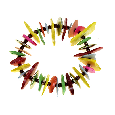Wholesale bright Multi colored Faux Stone like Chips Rose Gold Beads Stretch Ban