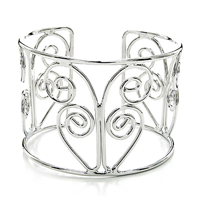 Wholesale polished Silver Metal Adjustable Band Bracelet Lead Compliant Bracelet