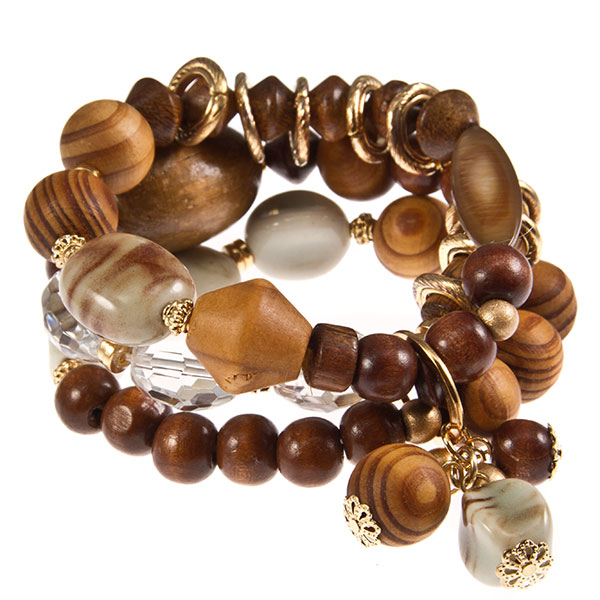 Wholesale genuine Semi precious Stone Light Dark Brown Designs Clear Crystalline