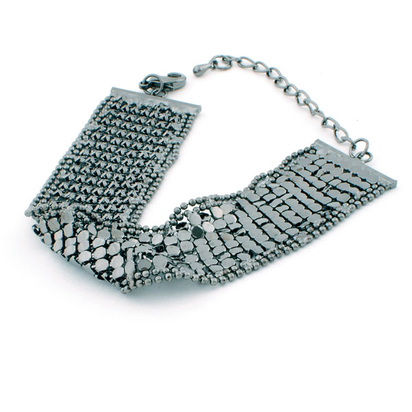 Wholesale dark silver liquid metal bracelet adjustable lobster claw enclosure