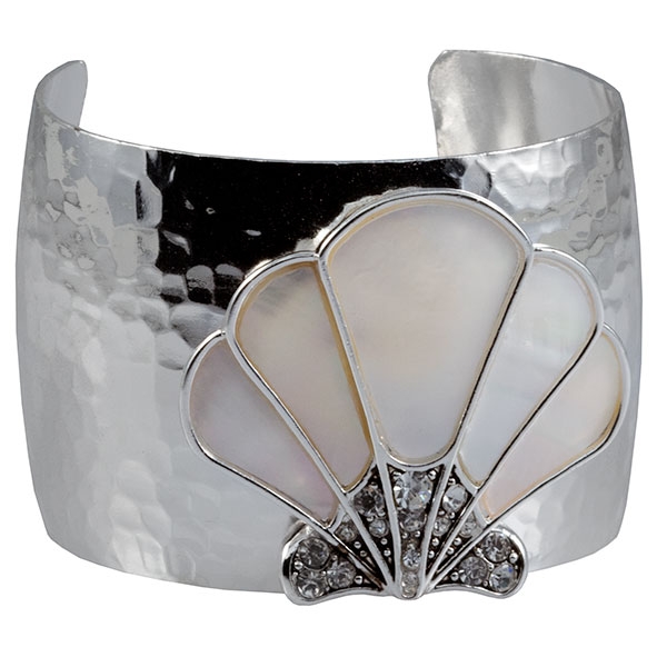 Wholesale polished hammered silver cuff bracelet peacock piece polished silver m