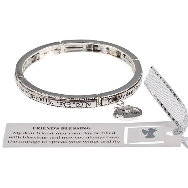 Wholesale silver bracelet inscription Friend s Blessing Judson s wholesale fashi