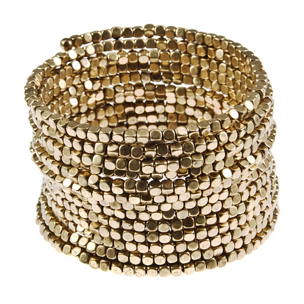 Wholesale gold finish bead bangle slinky bracelet