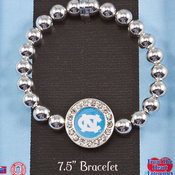 Wholesale north Carolina bracelet polished silver pearl beads crystal rhinestone