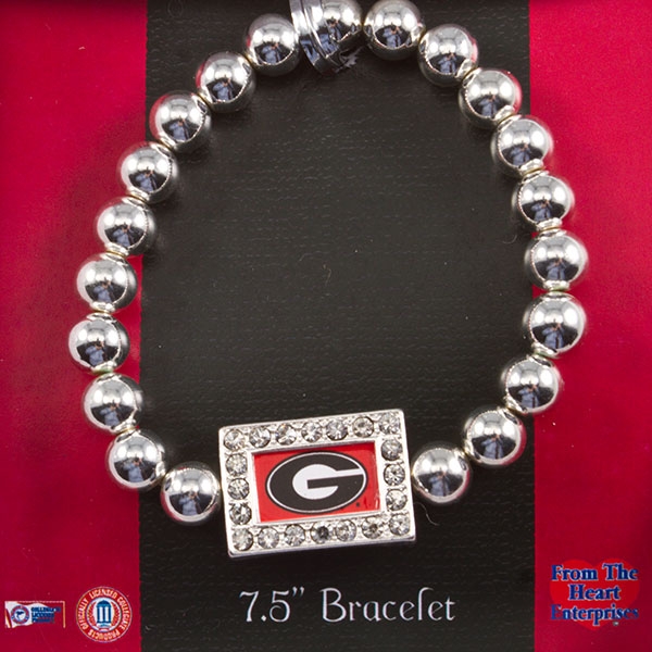 Wholesale georgia bracelet polished silver pearl beads crystal rhinestones