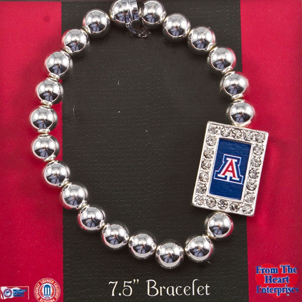 Wholesale officially licensed Arizona bracelet polished silver pearl beads cryst