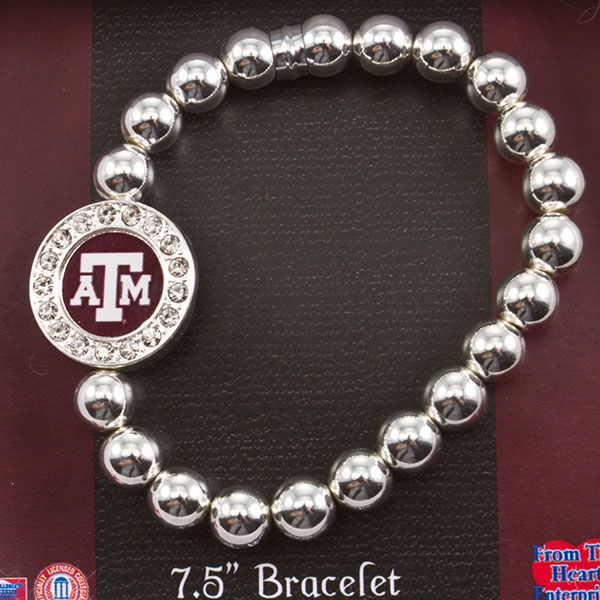 Wholesale texas M silver bead bracelet