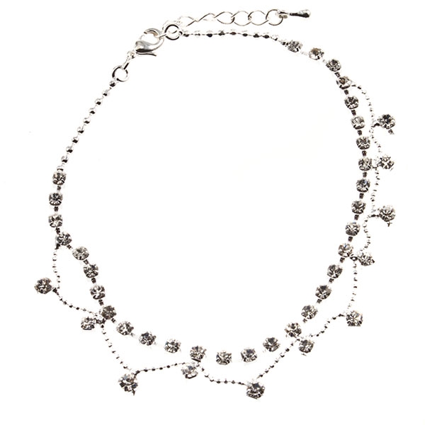 Wholesale silver crystal rhinestone anklet