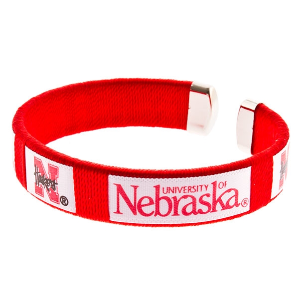 Wholesale inch red spirit bracelet Nebraska Corn Huskers logo