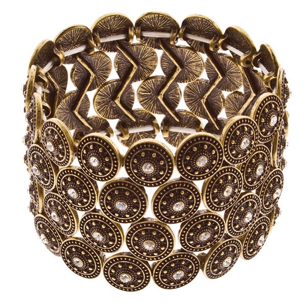 Wholesale gold stretch band bracelet inset crystal rhinestones