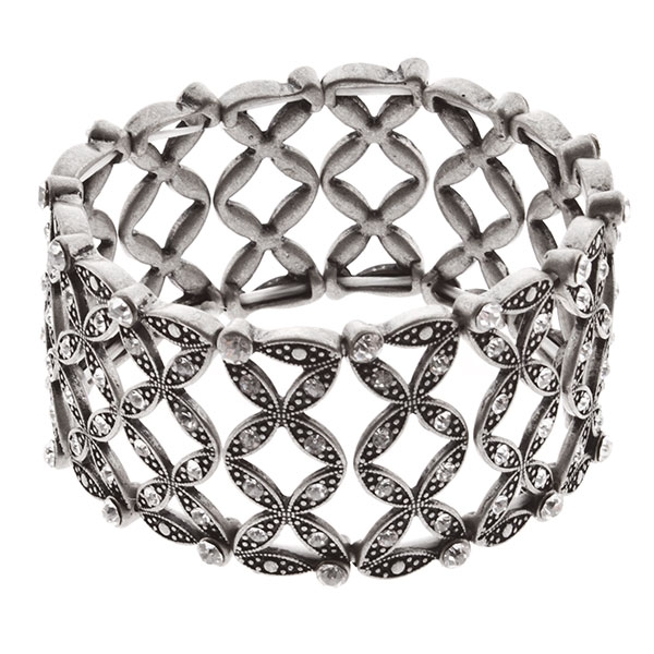 Wholesale silver bracelet crystal rhinestone accents