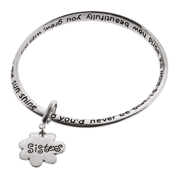 Wholesale silver inspirational message sister charm
