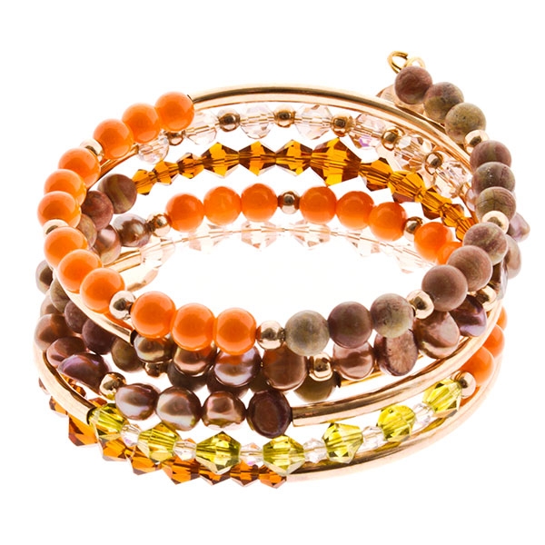 Wholesale gold bangle bracelet assorted beads